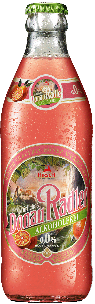 Hirsch Natürliches Donau Radler Blutorange Alkoholfrei 0,0 %
