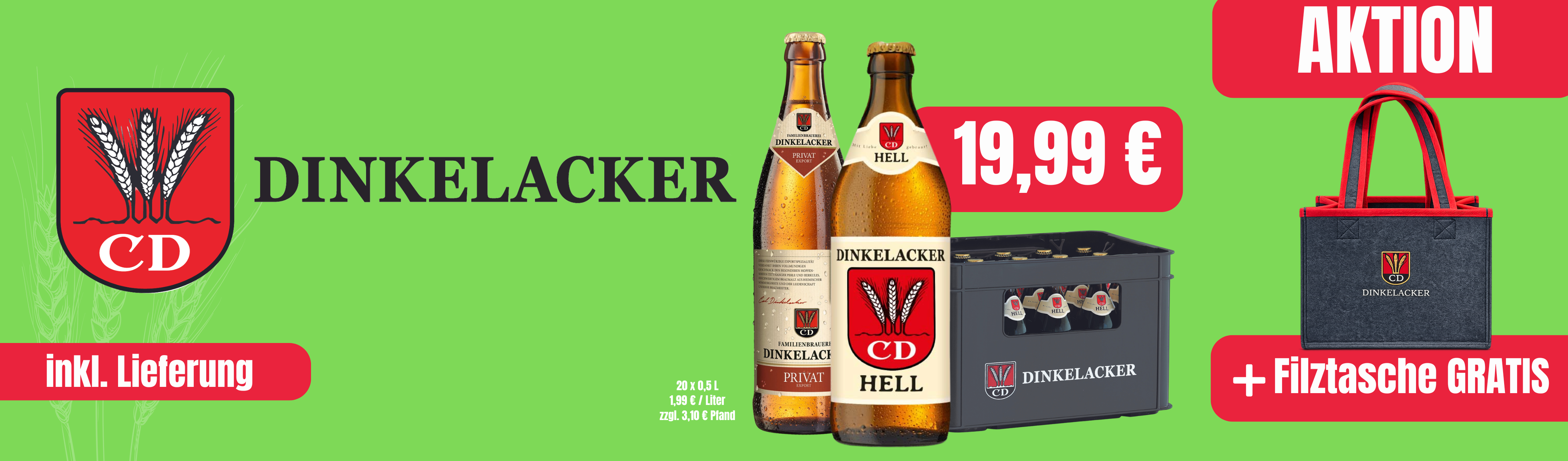 Dinkelacker Filztasche