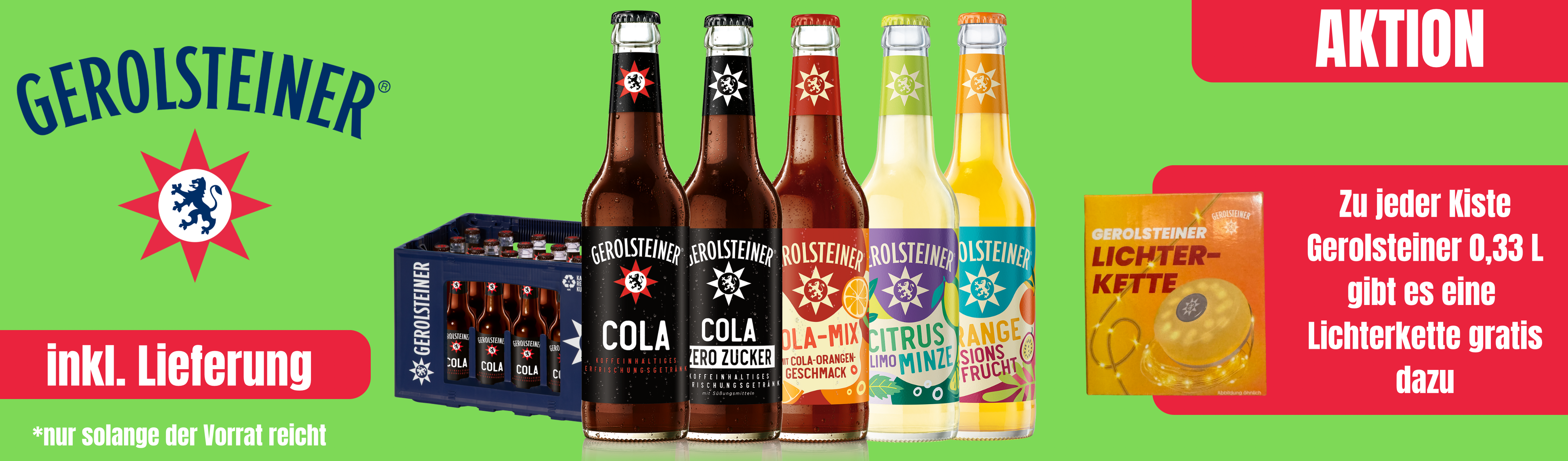 Gerolsteiner 0,33 L plus Lichterkette gratis