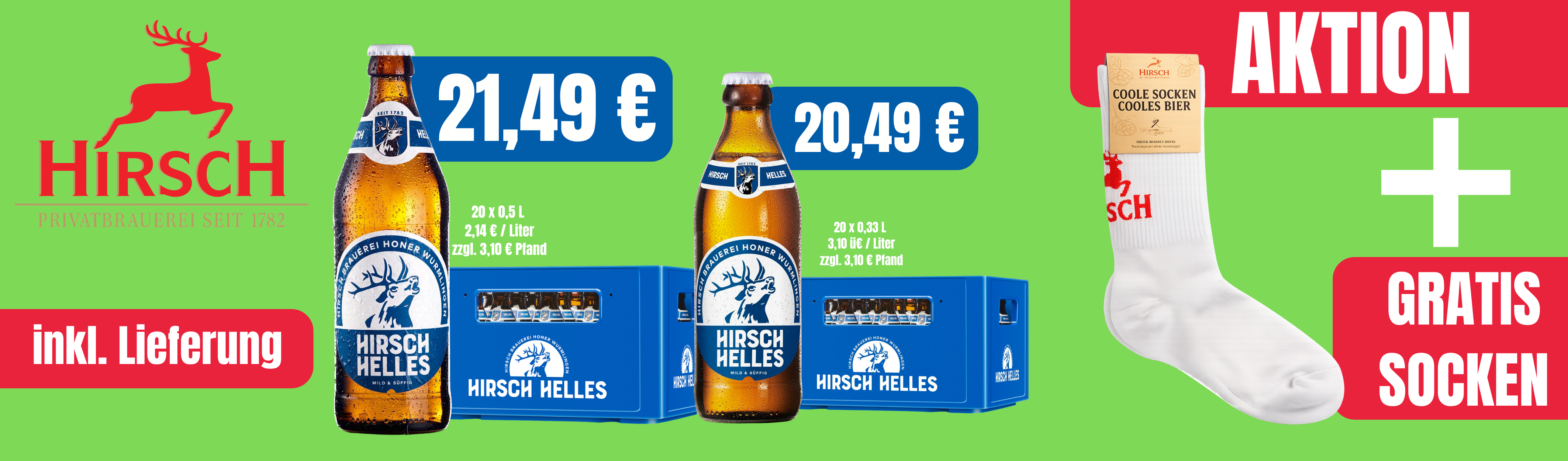 Hirsch Helles plus Socken gratis