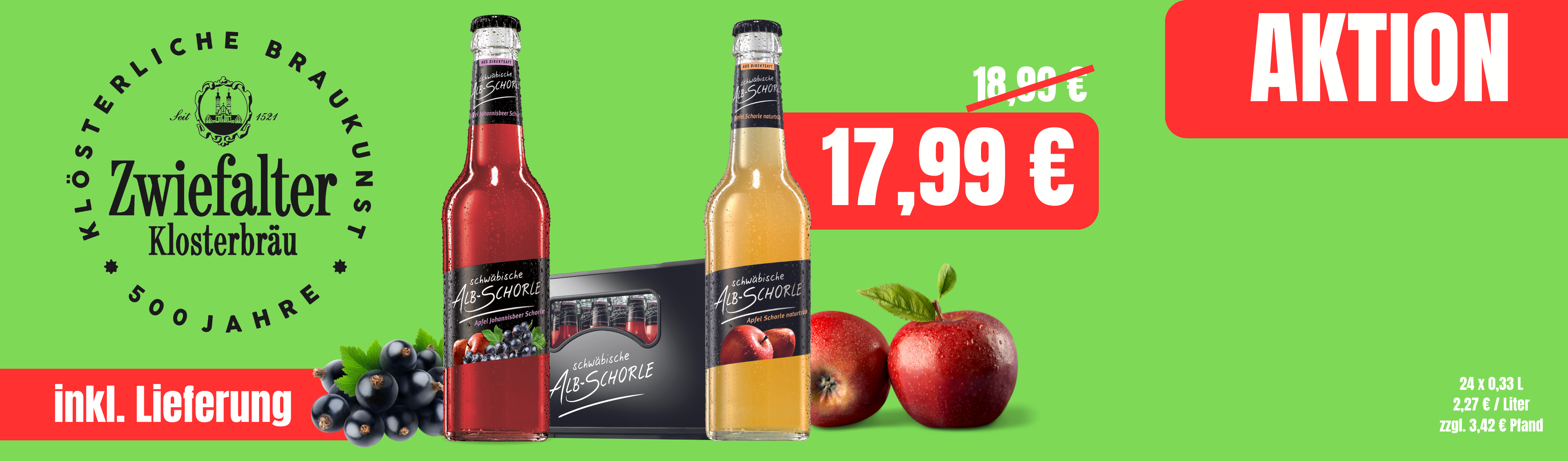Zwiefalter Apfel Johannisbeere 0,33 L