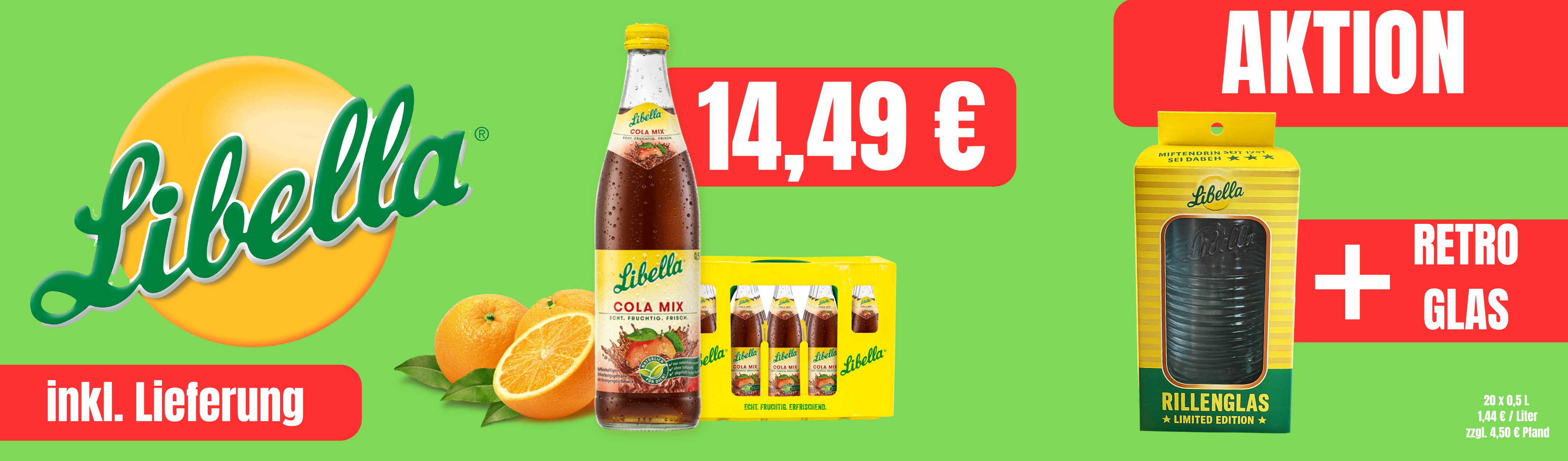 Libella Cola Mix plus Retro Glas