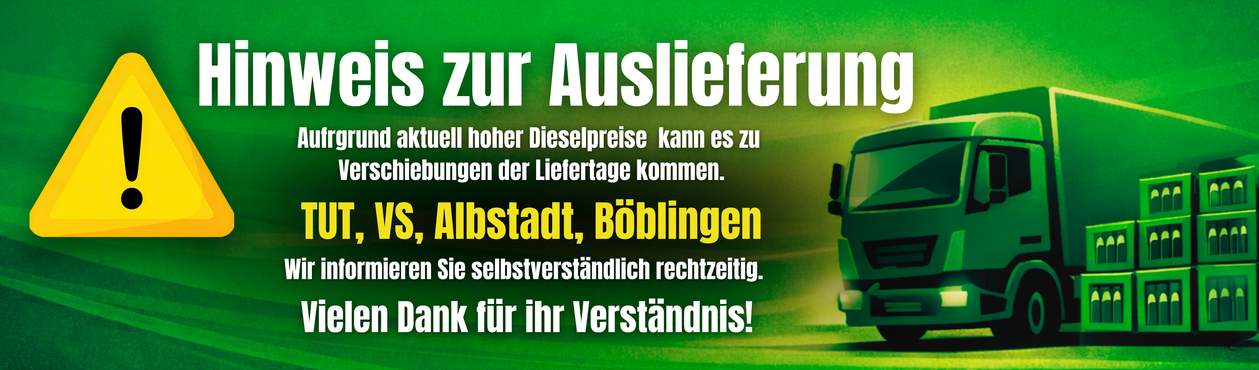 Banner Liefertage