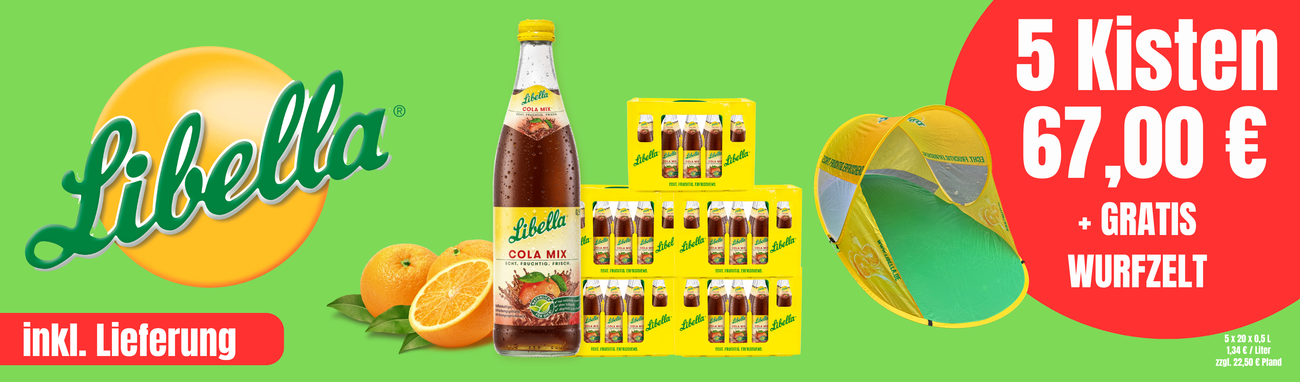 5 x Libella Cola Mix plus Wurfzelt gratis